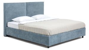 Pat matrimonial albastru tapițat cu spațiu de depozitare cu somieră 160x200 cm Myra Bold – Bonami Selection