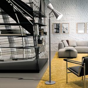 Nemo Parliament lampadar, alb/gri, reglabil, Gri, Camera de zi / sufragerie, Metal, Design, Proiector suspendat