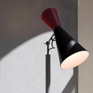 Nemo Parliament lampadar, negru/roșu, reglabil, Negru, Camera de zi / sufragerie, Metal, Design, Proiector suspendat