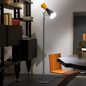 Nemo Parliament lampadar, negru/galben, reglabil, Gri, Camera de zi / sufragerie, Metal, Design, Proiector suspendat