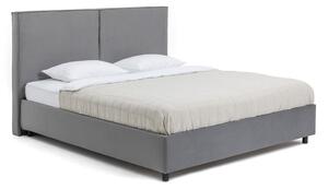 Pat matrimonial gri tapițat cu spațiu de depozitare cu somieră 180x200 cm Myra Bold – Bonami Selection