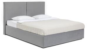 Pat matrimonial gri tapițat cu spațiu de depozitare cu somieră 160x200 cm Thessa Bold – Bonami Selection