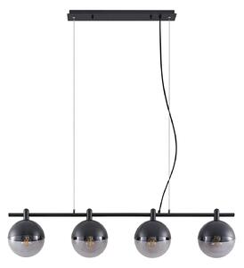 Lustră Pendul Lucande, Dustian, reglabil, Negru, Bucătărie, Sticlă, Design