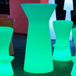 Newgarden Capri LED masă de bar alimentată cu baterii, RGBW, 110 cm, reglabil, Alb, Plastic, Modern