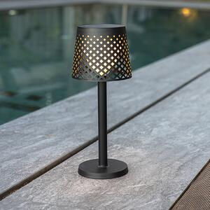 Newgarden Greta lampă solară LED, negru, Negru, Plastic, Spot de exterior / vârf de pământ