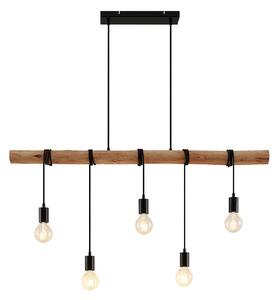Lustră Pendul Lindby, Rom, reglabil, Lemn, Camera de zi, Lemn, Modern