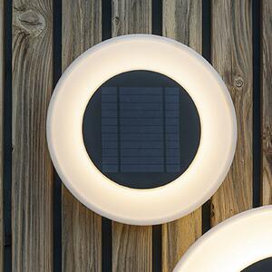 Newgarden Wally Lampă solară LED de perete, Ø 27 cm, Alb, Plastic, Lumini solare