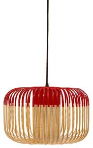 Lustră Pendul Forestier, Bamboo Light S, reglabil, Roșu, Camera de zi, Bamboo, Design