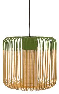 Lustră Pendul Forestier, Bamboo Light M, reglabil, Verde, Camera de zi, Bamboo, Design