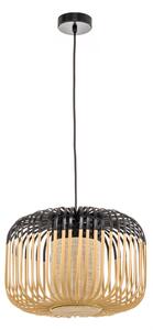 Lustră Pendul Forestier, Bamboo Light S, reglabil, Negru, Camera de zi, Bamboo, Design