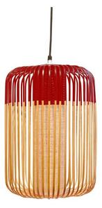 Lustră Pendul Forestier, Bamboo, reglabil, Roșu, Camera de zi, Bamboo, Boho