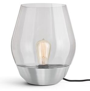 New Works Bowl lampă de masă oțel/sticlă fumurie, Gri, Camera de zi / sufragerie, Metal, Design