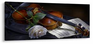 Tablou - Trandafiri și vioară (120x50 cm)
