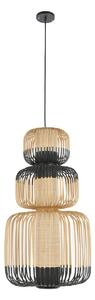 Lustră Pendul Forestier, Bamboo, reglabil, Negru, Camera de zi, Bamboo, Design