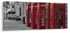 Tablou - Cutii telefonice din Londra (120x50 cm)