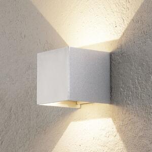 ORION Lumină LED pentru perete exterior Cube, culoare aluminiu, metal, 10 cm, sus/jos, Metalic, Metal, Modern, Priză de perete sus / jos