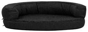 Saltea ergonomică pat de câini negru 75x53 cm aspect in/fleece