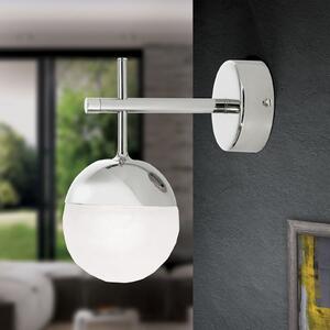 ORION Aplică de perete LED Ball, 1 bec, nichel, în jos, reglabil, Metalic, Camera de zi / sufragerie, Metal, Modern