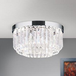 ORION Plafonieră LED Prism, crom, Ø 35 cm, reglabil, Transparent, Hol, Cristal
