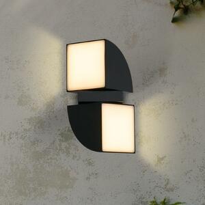 Searchlight Aplică de exterior Dakota LED, negru, înălțime 21 cm, 2 becuri, Negru, Aluminiu, Modern