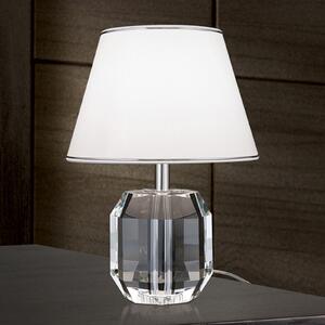 ORION Lampă de masă Alexis cu cristal crom/alb, Alb, Camera de zi / sufragerie, Cristal