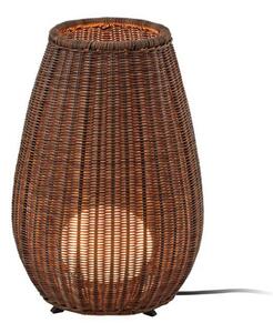 Lampă de masă Bover LED Amphora, maro/rattan-maro, 47 cm