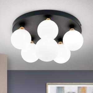 ORION Plafonieră Snowwhite, baldachin Ø 36 cm, negru, reglabil, Negru, Camera de zi / sufragerie, Metal, Modern, Plafon cu flacără multiplă
