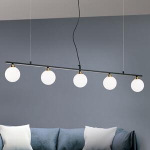 ORION Lampă pendul Snowwhite 5 becuri, negru, reglabil, Negru, Camera de zi / sufragerie, Metal, Modern