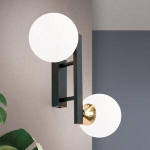 ORION Aplică perete Snowwhite cu sfere de sticlă, negru, reglabil, Negru, Camera de zi / sufragerie, Metal, Modern