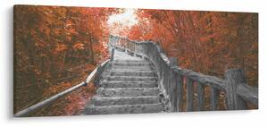 Tablou - Scări în natură, portocaliu (120x50 cm)