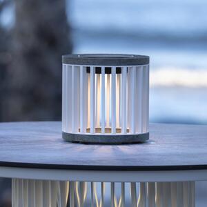 Les Jardins LED lampă de masă solară Halo, alb, aluminiu/granit