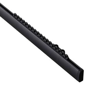 Șină de tavan din aluminiu Premium, simplă, 150 cm, neagră – set complet