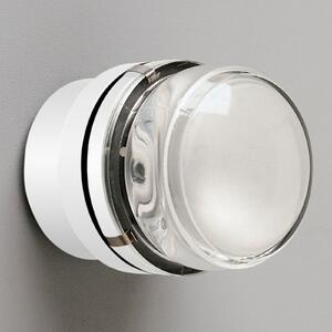 Oluce Fresnel - Aplică cu lentilă din sticlă IP44, alb, reglabil, Transparent, Baie, Sticlă, Design, Plafon rotund direct
