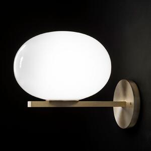 Oluce Alba - Aplică cu abajur din sticlă opală, reglabil, Alb, Camera de zi / sufragerie, Sticlă, Design