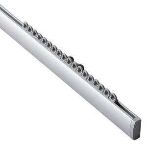 Șină de tavan din aluminiu Premium, simplă, 150 cm, argintie – set complet