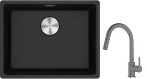 Set chiuvetă din granit Franke Maris 125.0687.253, baterie bucătărie Franke Lina 115.0626.057