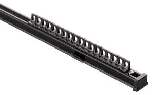 Șină de tavan din aluminiu TS, simplă, 150 cm, neagră – set complet