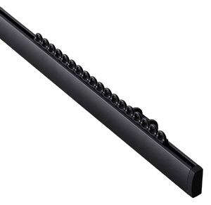 Șină de tavan din aluminiu Premium, simplă, 210 cm, neagră – set complet