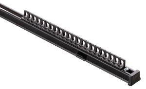 Șină de tavan din aluminiu TS, simplă, 180 cm, neagră – set complet