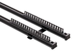 Șină de tavan din aluminiu TS dublă, 150 cm, neagră – set complet