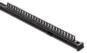 Șină de tavan din aluminiu TS, simplă, 210 cm, neagră – set complet