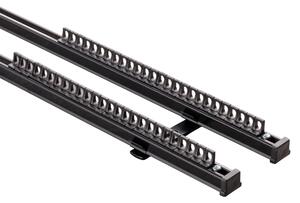 Șină de tavan din aluminiu TS, dublă, 210 cm, neagră – set complet
