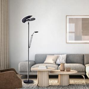 PURE Mutil Lampadar LED, lampă de lectură, antracit, reglabil, Negru, Camera de zi / sufragerie, Metal, Modern, Lumină de lectură