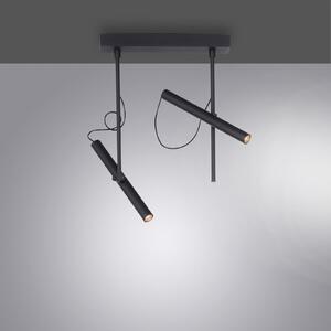 PURE Tutua plafonieră LED, 2 becuri, negru, reglabil, Negru, Camera de zi / sufragerie, Metal, Modern