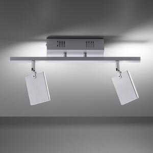 PURE Mira plafonieră LED 2 becuri Remote CCT alu, reglabil, Metalic, Camera de zi / sufragerie, Metal, Modern