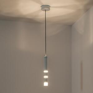 PURE Vega lampă suspendată LED, 1 cilindru, alu, Metalic, Camera de zi / sufragerie, Metal, Modern