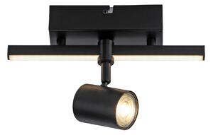 Paul Neuhaus LED spot de plafon Barik, 26 cm, reglabil, Negru, Camera de zi / sufragerie, Metal