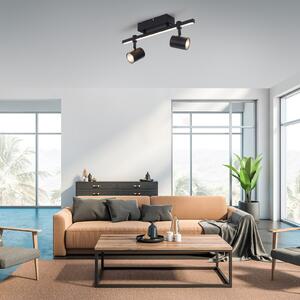 Paul Neuhaus LED spot de plafon Barik, 40 cm, reglabil, Negru, Camera de zi / sufragerie, Metal