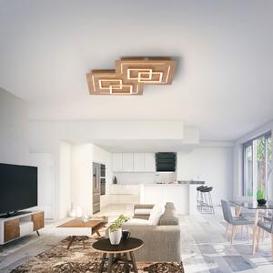 Q-Smart-Home Paul Neuhaus Q-LINEA plafonieră LED, lemn, 60 cm, reglabil, Lemn, Camera de zi / sufragerie, Metal, Modern