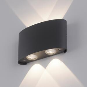 Paul Neuhaus Aplică LED pentru exterior Carlo, 13 cm, negru, Negru, Metal, Modern